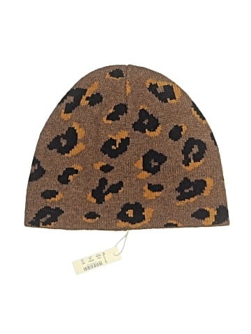 Madewell Merino Ribbed Beanie in Painted Leopard (view 1)
