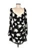 Mi ami 100% Polyester Floral Black Cocktail Dress Size M - photo 1