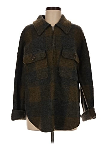 Madewell Boiled Wool Half-Zip Popover Sweater in Buffalo Check (view 1)