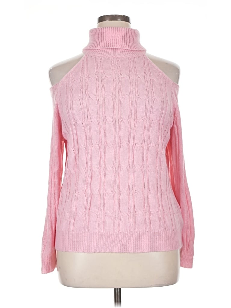Pre-owned Shein Curve Turtleneck Sweater In Pink