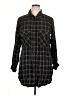 Sanctuary 100% Rayon Plaid Black Long Sleeve Button-Down Shirt Size XL - photo 1