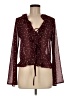 Elodie 100% Polyester Burgundy Long Sleeve Blouse Size M - photo 1