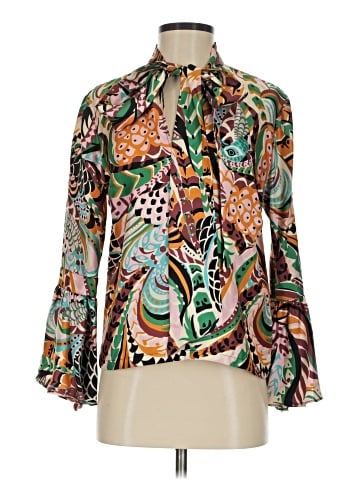 La DoubleJ Long Sleeve Silk Top (view 1)