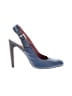 C Label 100% Leather Blue Heels Size 8 1/2 - photo 1