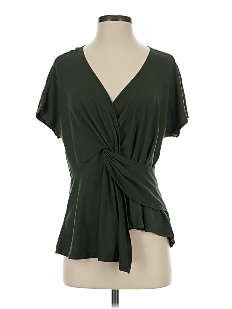 Pre-owned Andree By Unit Short Sleeve Blouse In Green