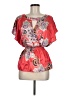 Heart Soul 100% Polyester Red Short Sleeve Blouse Size M - photo 1