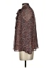 Sugar Lips 100% Polyester Animal Print Brown Long Sleeve Blouse Size XS - photo 5