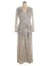 Eliza J Metallic Silver Jumpsuit Size 14 - photo 1