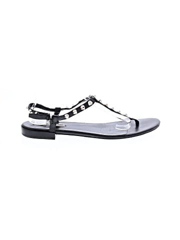 Balenciaga Leather Studded T-Strap Sandals  (view 1)