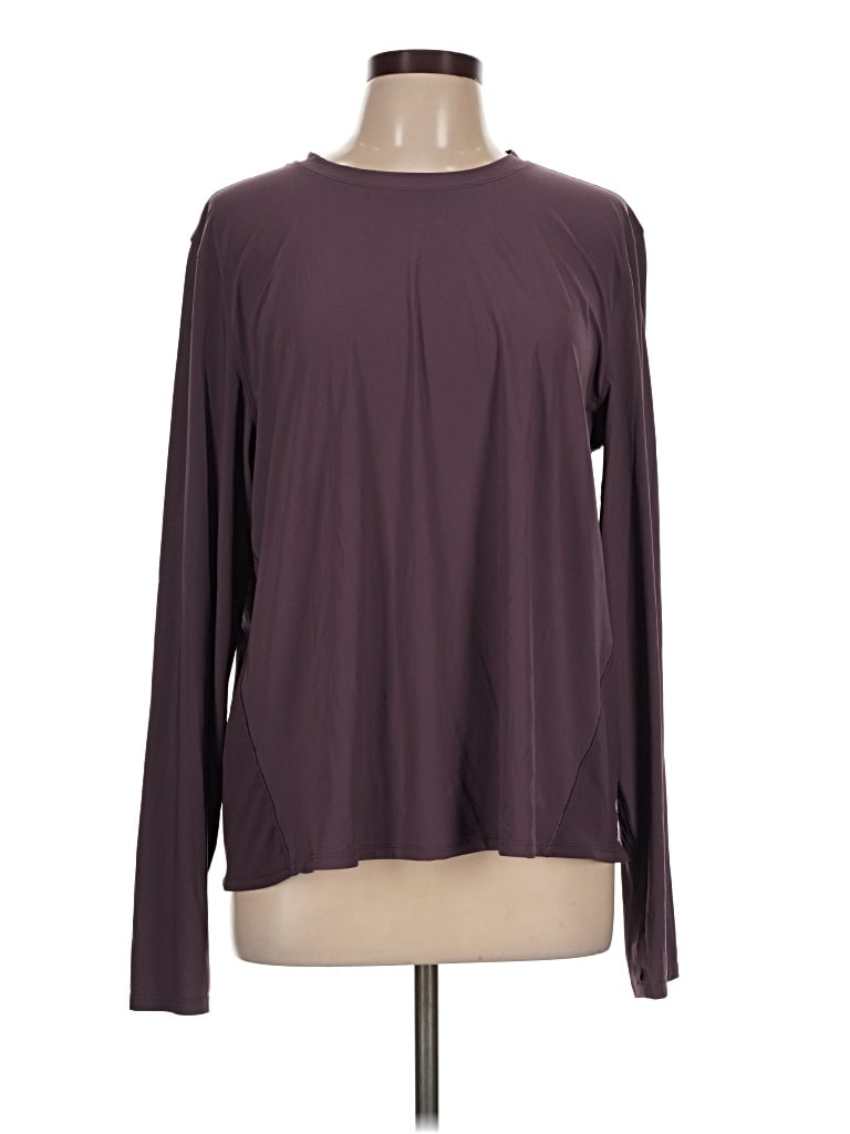 Pre-owned Lululemon Athletica Long Sleeve T-shirt In Burgundy