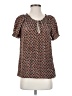 Joie 100% Silk Brown Short Sleeve Silk Top Size XS - photo 1