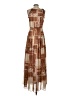 Taylor 100% Polyester Print Brown Casual Dress Size 4 - photo 2