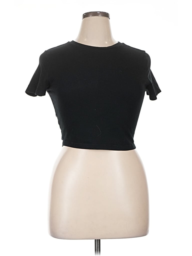 Pre-owned Wild Fable Short Sleeve Turtleneck In Black