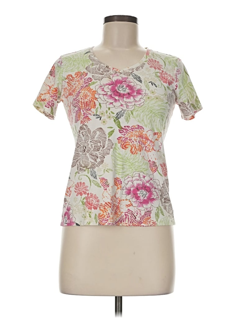 Pre-owned Karen Scott Short Sleeve T-shirt In Green