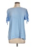 Ann Taylor 100% Polyester Blue Short Sleeve Blouse Size L - photo 1