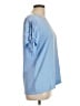 Ann Taylor 100% Polyester Blue Short Sleeve Blouse Size L - photo 4