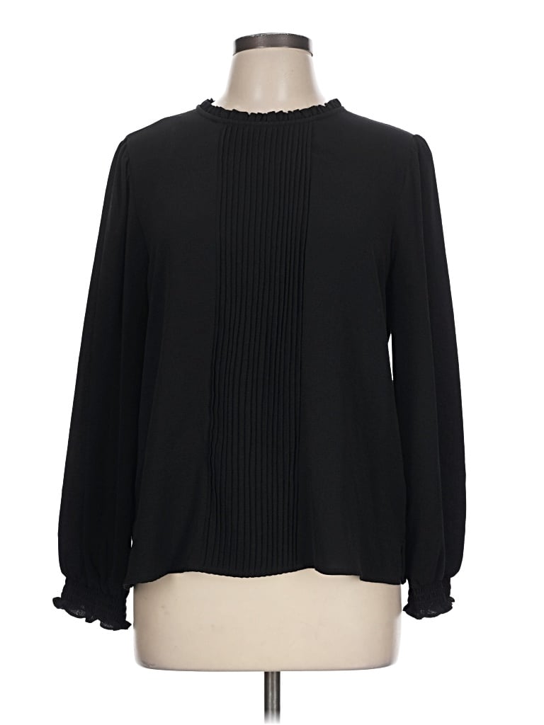 Pre-owned Cece Long Sleeve Blouse In Black