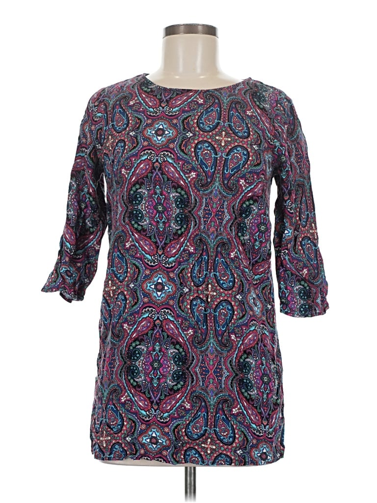 Pre-owned Forever 21 3/4 Sleeve Blouse In Teal
