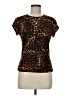 Susan Lawrence Animal Print Brown Short Sleeve Top Size M (petite) - photo 1