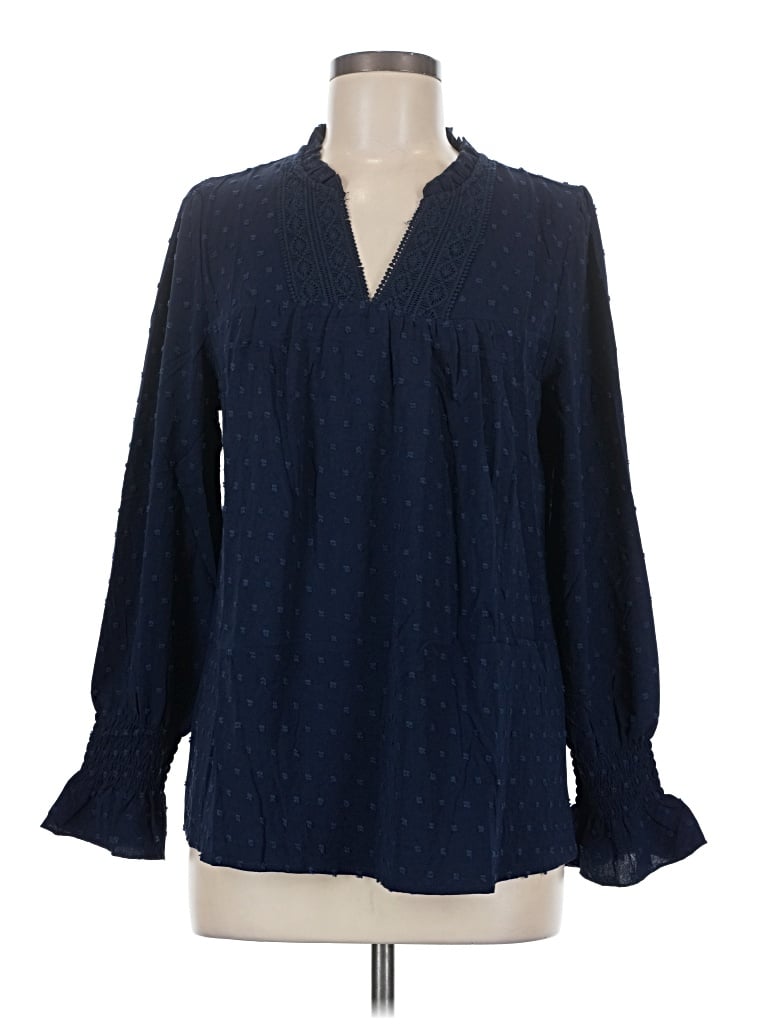 Assorted Brands Long Sleeve Blouse In Blue