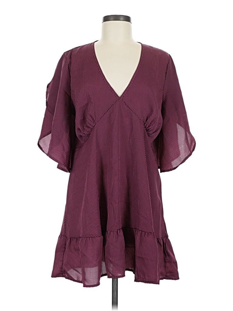 Pre-owned Nasty Gal Inc. Casual Dress In Burgundy