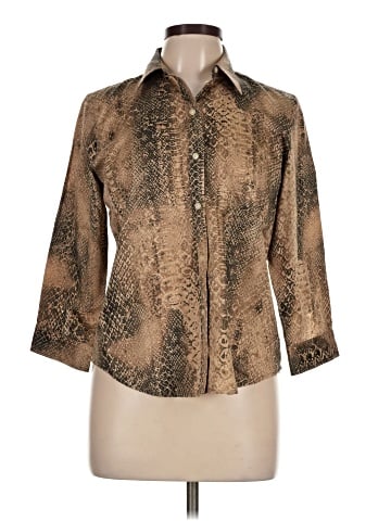 Lauren by Ralph Lauren 3/4 Sleeve Button-Down Shirt (view 1)