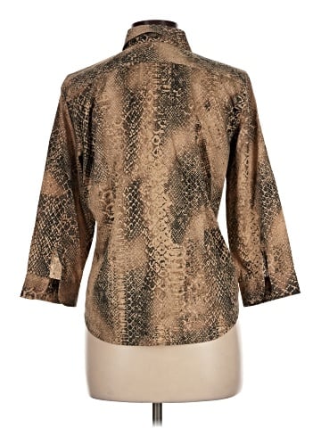 Lauren by Ralph Lauren 3/4 Sleeve Button-Down Shirt (view 2)