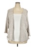 Nic + Zoe Tan Gray Cardigan Size 3X - photo 1