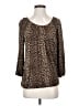 MICHAEL Michael Kors 100% Viscose Animal Print Brown 3/4 Sleeve Blouse Size S - photo 1