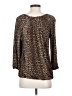 MICHAEL Michael Kors 100% Viscose Animal Print Brown 3/4 Sleeve Blouse Size S - photo 2