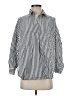 French Connection Stripes Silver Long Sleeve Button-Down Shirt Size S - photo 1