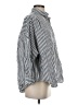 French Connection Stripes Silver Long Sleeve Button-Down Shirt Size S - photo 4