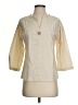 Unbranded 100% Linen Ivory 3/4 Sleeve Blouse Size S - photo 1