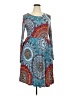 POSESHE Paisley Blue Casual Dress Size 2X - photo 1