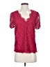 Joie Burgundy Short Sleeve Blouse Size S - photo 1