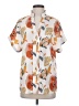 Unbranded 100% Polyester Floral Orange Short Sleeve Blouse Size S - photo 1