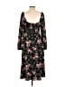 Forever 21 Floral Black Casual Dress Size L - photo 2