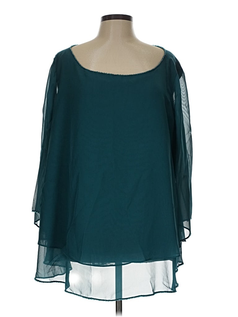 Pre-owned Jj's House 3/4 Sleeve Blouse In Teal