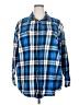 Falls Creek 100% Cotton Plaid Blue Long Sleeve Button-Down Shirt Size XXL - photo 1