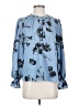 1.State 100% Polyester Blue Long Sleeve Blouse Size S - photo 1