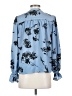 1.State 100% Polyester Blue Long Sleeve Blouse Size S - photo 2