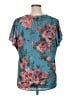 Maurices 100% Polyester Floral Teal Short Sleeve Blouse Size 0X - photo 2