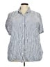 BeachLunchLounge Stripes Blue Short Sleeve Button-Down Shirt Size 3X - photo 1