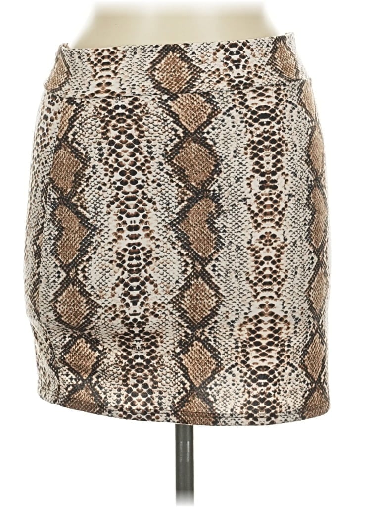Pre-owned Fashion Nova Casual Skirt In Tan