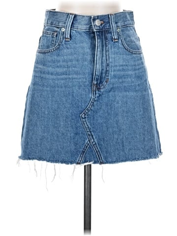 Madewell Rigid Denim A-Line Mini Skirt in Lakeline Wash: Eco Edition (view 1)