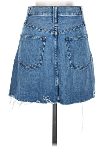 Madewell Rigid Denim A-Line Mini Skirt in Lakeline Wash: Eco Edition (view 2)