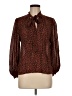 Theory 100% Silk Animal Print Brown Blouse Size M - photo 1
