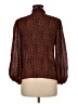 Theory 100% Silk Animal Print Brown Blouse Size M - photo 2