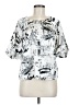 Cocomo Graphic Silver Short Sleeve Blouse Size M - photo 1
