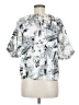 Cocomo Graphic Silver Short Sleeve Blouse Size M - photo 2